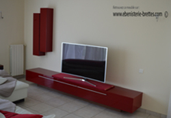 meuble tv rouge