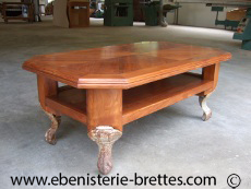 table de salon basse dessus bois sur mesure