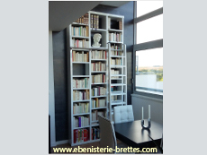 bibliothque contemporaine laque blanche sur mesure