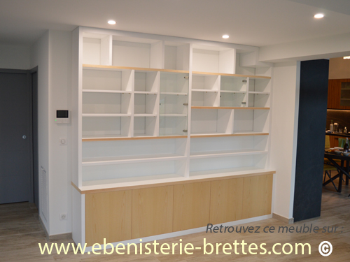 belle bibliothque design blanche avec dcor bois