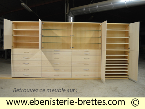 meuble de bureau en bois clair massif haut de gamme