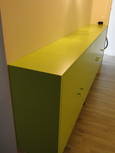 buffet 5 portes en medium laqu vert anis