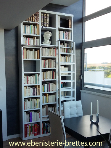 bibliotheque design laque blanche