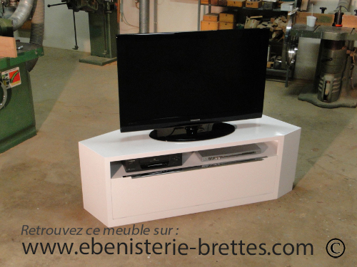 meuble tv d'angle blanc