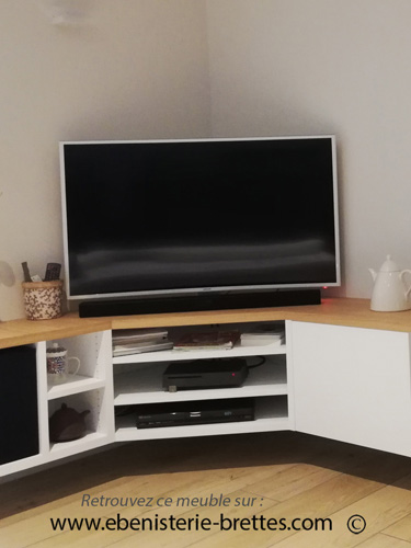 meuble de television blanc en médium