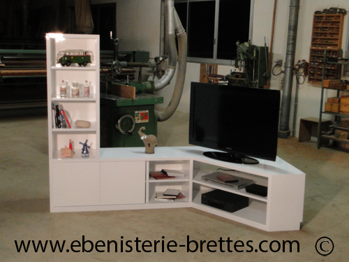 meuble television ecran plat colonne etagere