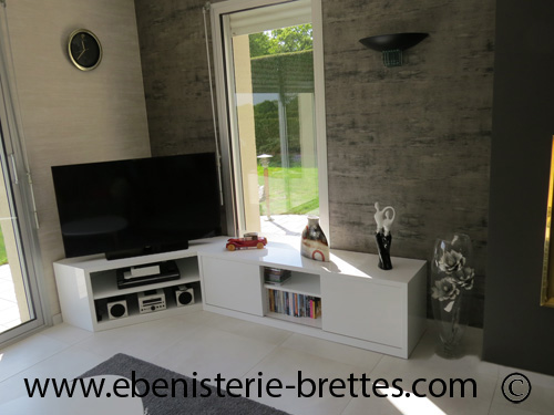 meuble d'angle tv blanc