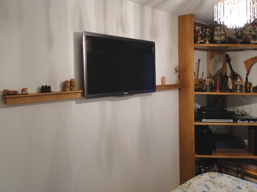 meuble de télévision étagère bois écran plat