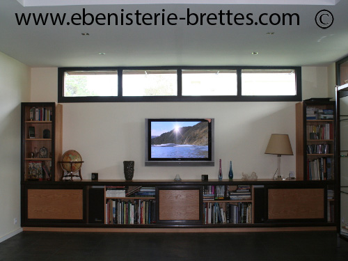 meuble tv en bois de weng et frne