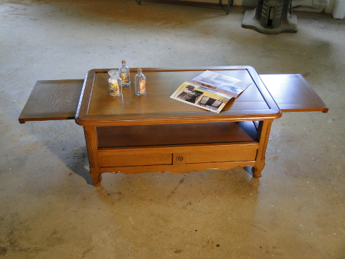 table de salon avec rallonges sur mesure en bois