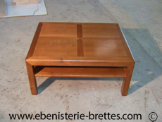 table de salon basse dessus bois sur mesure