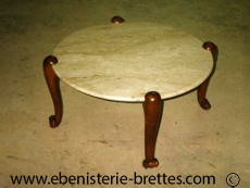 table de salon sur mesure style louis quinze dessus marbre