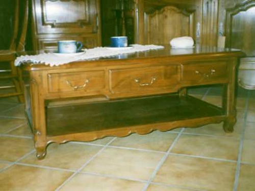 table basse  niche et tagre en boisn de chne