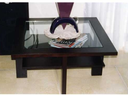 table design noire en verre et bois