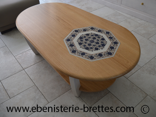 table chene marbre inde