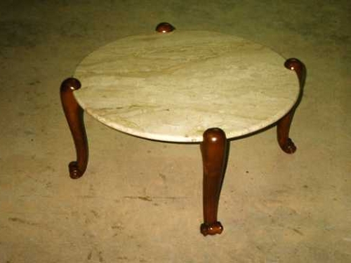 table de salon en marbre et bois