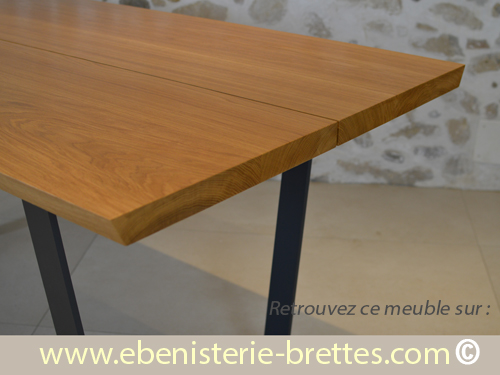 table en fer forgé et bois épais