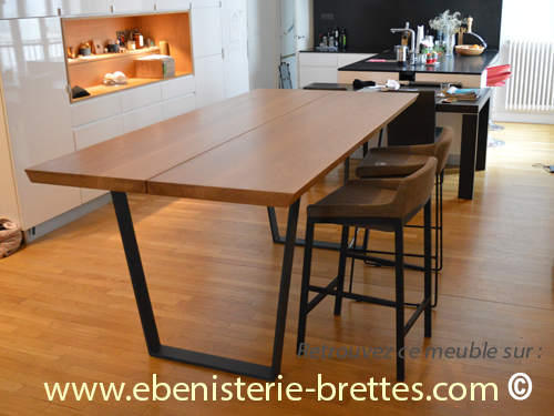 table haute de repas en bois de chene