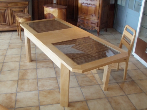 table en bois de frene sur mesure